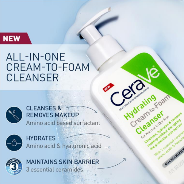 Cerave - Hydrating Cream to Foam Cleanser